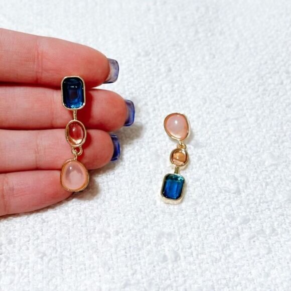 Crystal drop earrings M178 - Picture 3 of 4